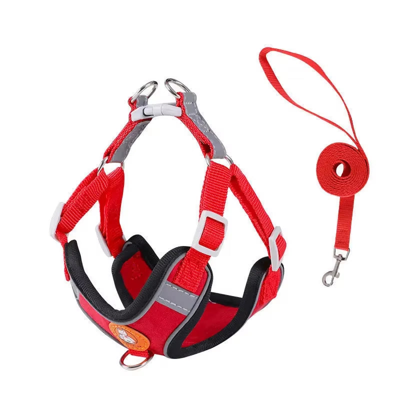 Harness Set Adjustable Dog Collar Dog Small and Medium Dog Puppy Vest Bichon French Bulldog Harness Dog Harness Leash